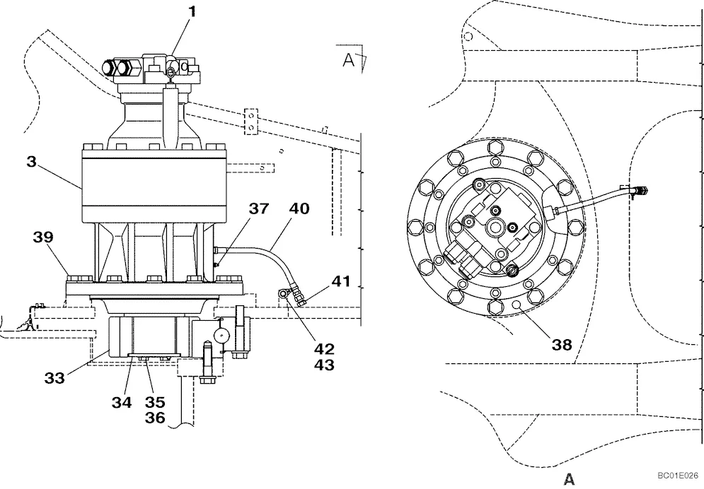 KSC10080 SLEW MOTOR GEARBOX.png KSC10080 KSC10490 swing reduction gearbox for CASE CX350B Kobelco SH350-5 Excavator for sale(pic1)